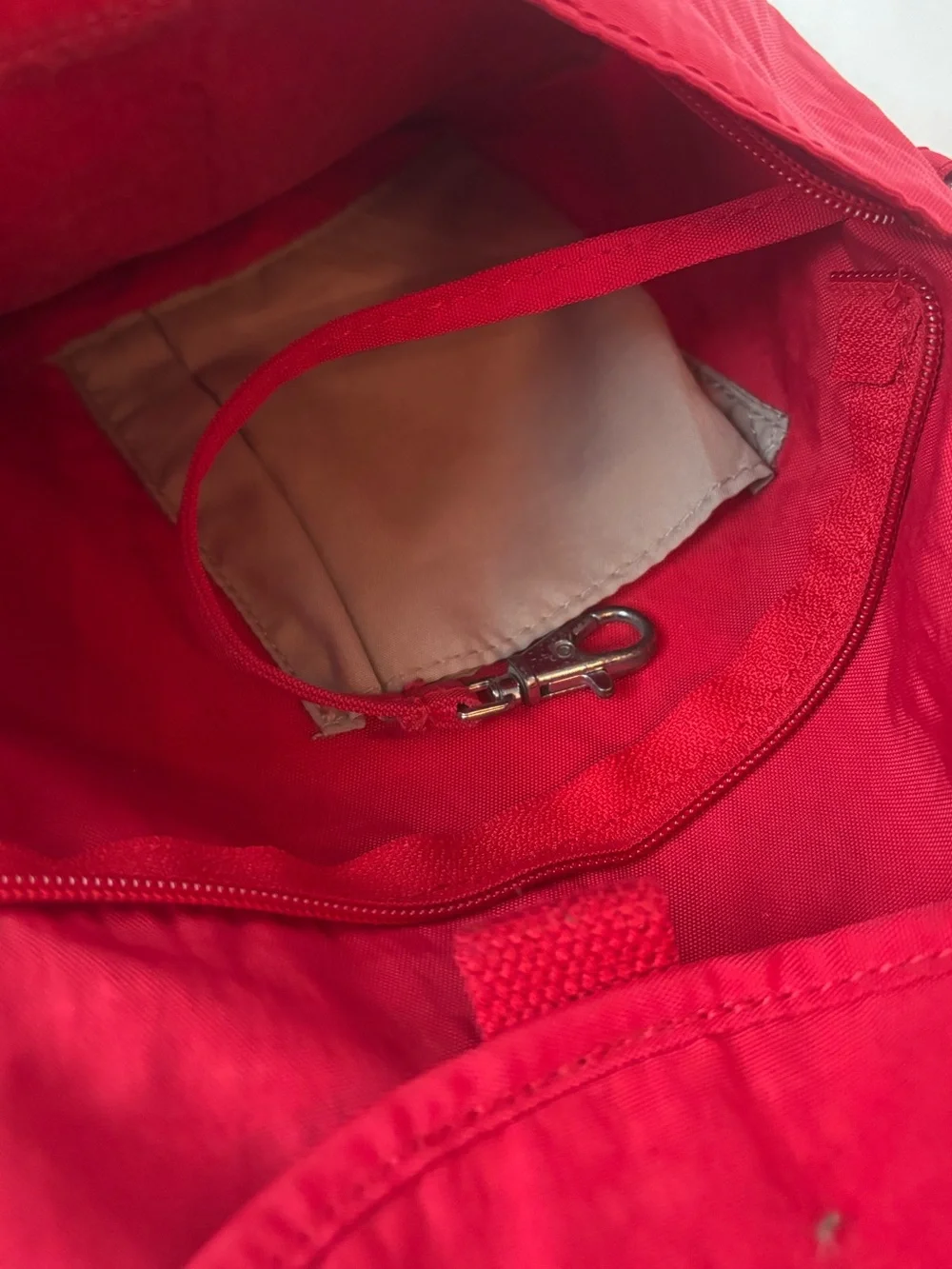 Kipling Queenie Backpack Tango Red Nylon Lightning Pockets No Monkey